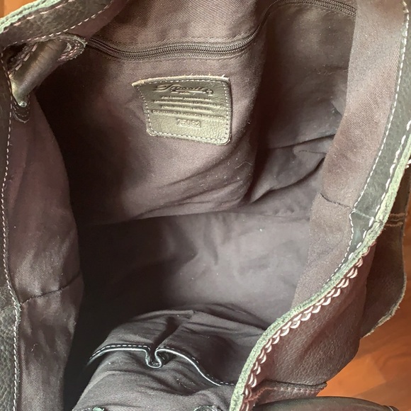 🖤🦋FOSSIL Black Leather Large Shoulder Bag🦋🖤 - Picture 7 of 8